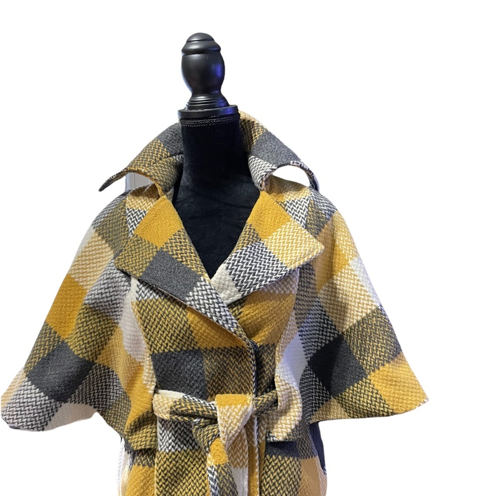 Anthropologie classic wool plaid cape!